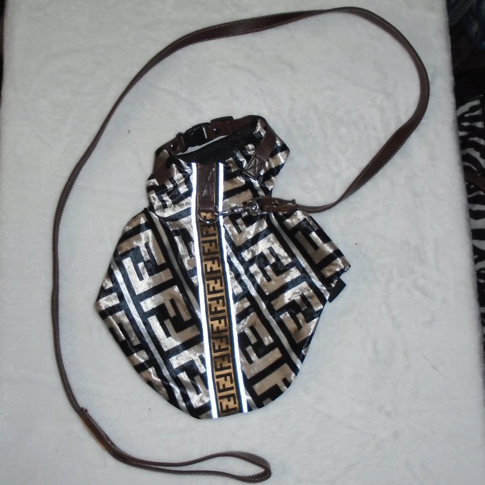 NEW HANDMADE VELOUR DOG PET HARNESS WITH COLLAR LEASH SET SMALL DOG SIZE LARGE